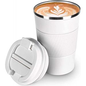 ERYI-Tasse Café Mug Isotherme De Voyage Isolée Thermo En Acier Inoxydable Tasse Voiture Etanche Sans Bpa Tasse Thermique Avec Couvercle Chaud Et Froid (510Ml,Blanc) - Neuf