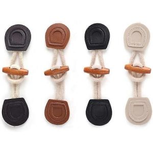 Bouton Corne 16 Paires En Bois Pu Cuir Corne Boutons Bouton Bascule Corne Corne Couture Bascule,Pour Manteau,Veste,D&eacute;coration Bricolage,16cm - Neuf