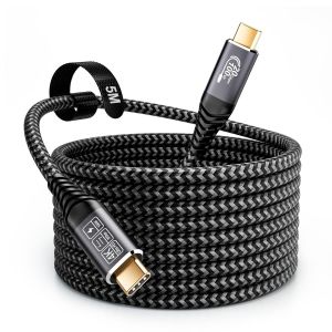 KALANKA-Cable USB C 5M,20 Gbps Câble USB C 3.2 Gen2, 100W 20V/5A Charge Rapide,Transmission vidéo 4K @ 60Hz Pour i-Phone, MacBook Pro, Samsung S24.câble usb c 5m - Neuf