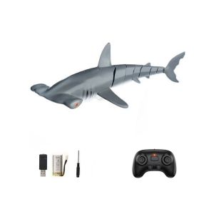 Requin Jouet T&eacute;l&eacute;command&eacute; 2,4 Ghz Avec Lumi&egrave;re - Gris, &Eacute;tanche, Profondeur De Plong&eacute;e 1,5 M, Port&eacute;e 50 M, Autonomie 30 Min - Neuf