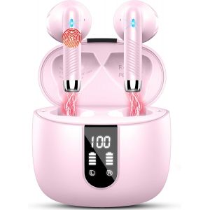 KAL-Ecouteurs Bluetooth Sans Fil, Écouteurs Bluetooth 5.3 2024 Écouteurs Sans Fil Avec 4 Enc Réduction De Bruit Mic, Ip7 Étanches Oreillette Bluetooth 48H Stéréo Usb-C Casque Bluetooth Pour Sport/Tra - Neuf
