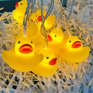 KAL-10 Led Enfants Chambre Animaux Guirlande Lumineuse Pour Vacances Mur Fenêtre Arbre Fête Cour Jardin Salon Dortoir Décoratif Squeeze Son Grinçant (Canard, 5.4Ft/10Led) - Neuf