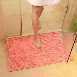 Kal-Soft Shag Tapis De Bain Tapis Porte De Cuisine Porte Pieds Tapis Bande Antidérapante Paillasson Absorbant Tapis De Bain Douche Shaggy Tapis - 50 X 80 Cm, Rose - Neuf