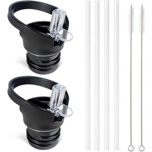 Shiba-2 Pièces Bouchon Gourde, Couvercle De Rechange Pour Bouteille D'eau Bouche Standard Bouteille D'eau Straw Lid Bouchon De Pai[1 - Neuf