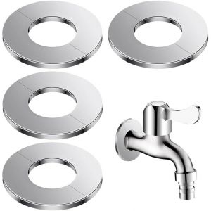 TUEJ-4 Pièces, Rosace,Rosace Robinet Plaque De Rosace Ronde Divisée En Acier Convient Soupape Cache Tuyaux Pour Les Douches,Les Radiateurs,Conduites D'Eau (22) - Neuf