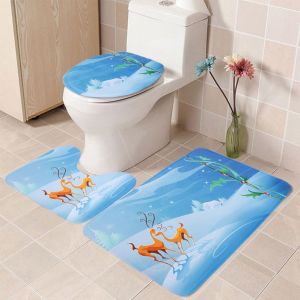 Hjlian Lot De 3 Tapis De Douche Antiderapants Imprimes Pour Salle De Bain (L) - Neuf