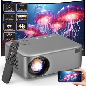 ChenQuanSarl-[M Au Point Électrique] Projecteur Wifi 5G Avec Bluetooth Natif 1080P, Technologie Lcd 26000L Home Cinéma Extérieur/Home Cinéma Vidéo Projecteur Avec Trépied Pour Ios/Android/Tv Stick - Neuf