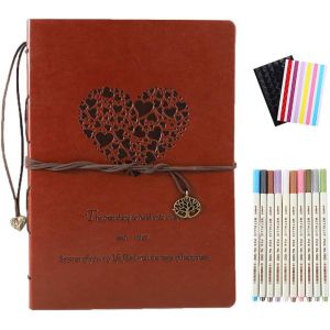 Album Photo Scrapbooking Pages Noires, DIY Livre d'or Mariage Voyage Vintage, Adhesif Scrapbook Cuir, Album Souvenir Anniversaire Naissance Noël, Compatible avec 10x15 11x15 Instax Mini Éléphant - Neuf