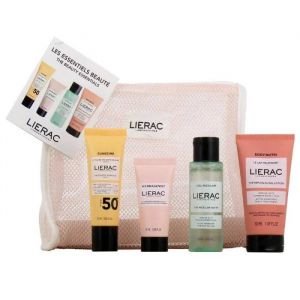 Trousse de soins - LIERAC - Les Essentiels Beauté - 4 produits - Nettoyant - Protection solaire - Neuf