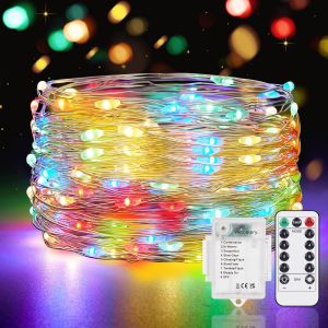 Guirlande Lumineuse Led Avec Minuterie, 1 Pack 5m 50led Guirlande Lumineuse À Piles Etanche Lumière Guirlande 8 Modes Décoration Intérieur Pour Chambre Mariage Soirée Jardin - Neuf