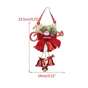 Joyeux No&euml;l Jingle Bells Affichette De Porte Avec Arc Jingle Bell Ornement De Porte De No&euml;l Ornements De No&euml;l, Arbre De No&euml;l D&eacute;cors - Neuf