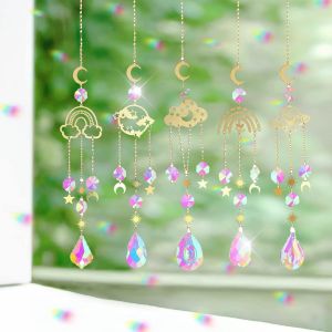 Mevronisshop-Ange De Soleil Arc-En-Ciel Ornement Capteur &Agrave; Suspendre - Lot De 5 Attrape Soleils En Cristal, Carillon &Agrave; Vent, Boules De Cristal - Neuf