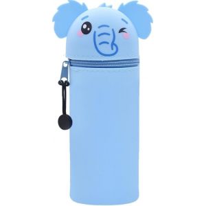 ERYI-Trousse Ecole 2 En 1 En Silicone Souple Kawaii, Porte-Plume, Fermeture Eclair En Silicone, Éléphant Pochette De Stylo, Crayons, Marqueurs, Étui Pour Fournitures Scolaires De Grande Capacité - Neuf