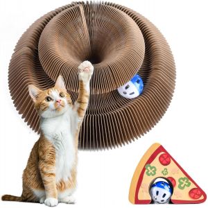 Cmws-Orgue Magique Griffoir Pour Chat - Carton Extra Épais + Bords Lisses - Coupes Fluides - Interactif Avec Boule Cloche - Carton Recyclable De Qualité Supérieure - Pour L'intérieur - Neuf