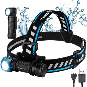 Mc18 Lampe Fontale Torche Puissante Sortie Max 1200 Lumens Distance 115 M&egrave;tres Avec Batterie 1 * 18650 Et Bandeau - Neuf