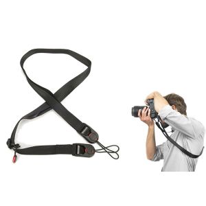 Courroie d'appareil photo en nylon &agrave; d&eacute;gagement rapide pour reflex num&eacute;rique/image, avec longueur r&eacute;glable et boucles - Neuf