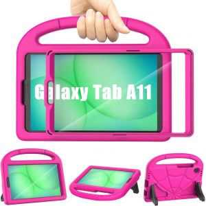 KALANKA-Coque pour Samsung Galaxy Tab A11 8,7"" 2025/Galaxy Tab A9 8,7"" 2023,Samsung A11/A9 Tablettes &Eacute;tui enfant Avec Film de Protection d'&eacute;cran Support &agrave; Poign&eacute;e pour Tab A11 2025&Tab A9 2023 -Rose - Neuf