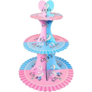 Boy Or Girl Supports &Agrave; G&acirc;teaux 3 Tier Pr&eacute;sentoir G&acirc;teau Carton Pour Gar&ccedil;on Ou Fille Baby Shower Fournitures De F&ecirc;te D'anniversaire - Neuf