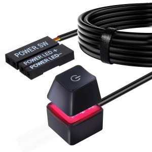 Interrupteur D'Ordinateur De Bureau, Bouton D'Interrupteur Marche/Arr&ecirc;t Externe Pour Carte M&egrave;re De Pc Avec C&acirc;ble D'Extension De 2M-M20 (Black) - Neuf