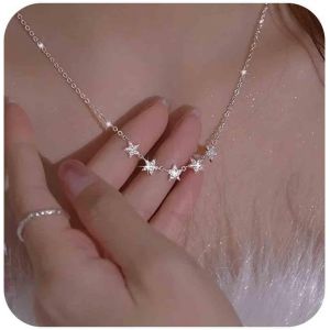 Kal-Collier Pendentif Étoile En Cristal Boho Collier Ras De Cou Étoile Argent Collier Étoile Vintage Collier Collier Étoile Strass Bijoux Pour Femmes (Étoile Simple) - Neuf