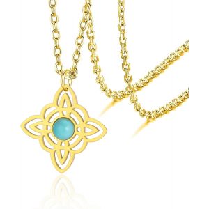 Kal-Sorci&egrave;res Noeud Collier En Acier Inoxydable Magique Sorci&egrave;re Noeud Celtique Noeud Sorcellerie Collier Irlandais Wiccan Pa&iuml;en Bijoux Pour Femmes Adolescents - Neuf