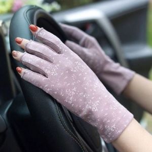 Gants De Conduite D'été En Coton Violet Foncé Pour Femme - Neuf