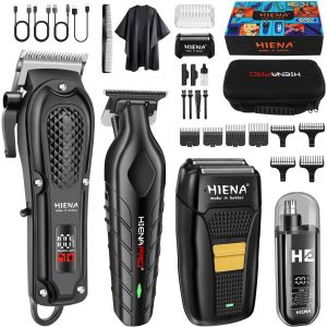 Tondeuse À Cheveux Fessionnelle Pour Homme, Kit De Coupe De Barbier Sans Fil Et Tondeuse Électrique, Rechargeable Par Usb, Kit De Tondeuse À Barbe Et De Nez, Rasoir À Film Et Soin Du Visage - Neuf