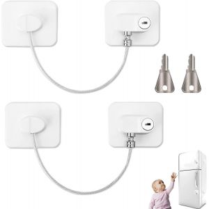 [2] De Sécurité Enfant Fenêtre De Verrouillage De La Fenêtre, Serrure De Sécurité, Sécurité Enfant Verrou De Porte Avec 2 Clés, De La Fenêtre De La Garde Avec Adhésif Puissant À La Maison - Neuf