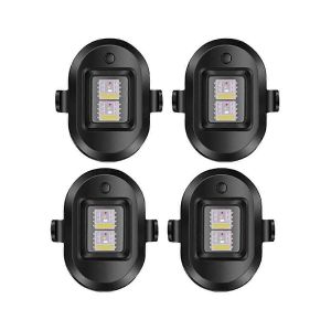 4 pcs Universal Strobe Warning Light Usb Rechargeable Led Lumières d'urgence Drone Nuit Lampe stroboscopique - Neuf