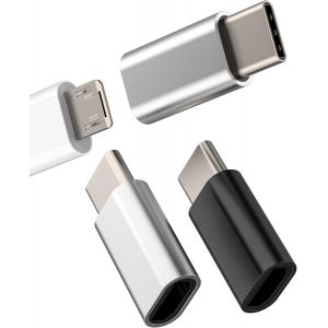 TRAHOO-Lot de 3 dateurs USB C m&acirc;le vers micro USB femelle pour iPad Android C&acirc;ble convertisseur type C Chargeur pour iPhone 16 15 Pro Max pour Apple Compatible avec Samsung Adaptateurs Tablette Thund - Neuf