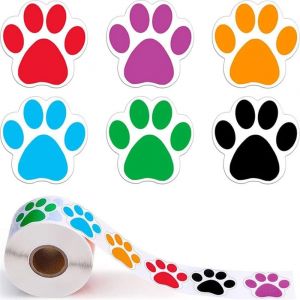 1 Rouleau 500pcs Coloré Empreinte De Patte Autocollants, Patte De Chien Stickers Autocollants De Patte De Chien Colorés Empreinte Pour Scrapbook Craft Labels Stickers Muraux Décoration - Neuf