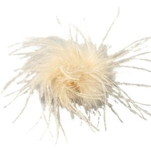 Kal-Lot De 2 Broches À Plumes Naturelles Pour Femme Et Fille - Plume D'autruche Naturelle - Accessoire De Cheveux - Pour Mariage, Fête, Festival - Neuf