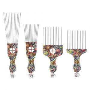 Cheveux Pick - 4 Métal Pics À Cheveux, Peignes Afro-Américain Pour Les Afro-Américains Coiffure, Fist Peigne À Cheveux Pour Les Femmes Et Les Hommes (Choisir Une Couleur De Cheveux-4p) - Neuf