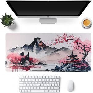 Tapis De Souris Gamer Xxl Blanc 900X400, Tapis De Souris Manga, Base Antidérapante En Caoutchouc Naturel, Imperméable Et Antitache, Pour Pc, Macbook, Ordinateur Portable - Neuf