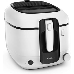 Friteuse À Huile, 2,2 L Dhuile, 1,5 Kg De Frites, Cuve Amovible Antiadhésive, Thermostat Réglable, Ouverture Automatique, Filtre Anti-Odeur, Super Am312010, Blanc - Neuf