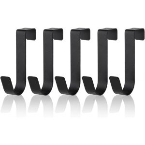 Lot de 5 crochets porte-serviettes en acier inoxydable étanches pour porte de salle de bain en verre sans cadre 2,1 cm Noir mat - Neuf