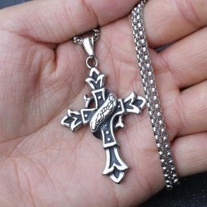 Polyvalent De Haute Qualité Européen Et Américain Titane Acier Croix Pendentif Homme S Collier Pull Chaîne Internet Célébrité Accessoires En Acier Inoxydable - Neuf