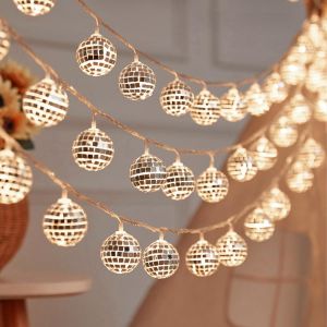 CHENG-Guirlande lumineuse marocaine - 2 m - 10 LED - Fonctionnement à piles - 4 cm - Guirlande lumineuse marocaine - Pour chambre à coucher, carnaval, mariage, fête, Noël - Neuf