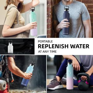 Gourde- 1l- Gourde Isotherme, Sans Bpa, Gourde Paille, Double Isolation, Gourde Sport, Acier Inoxydable 18/8, Gourde Acier Inoxydable, Anti Fuite, Bouteille D'eau Pour Randonn&eacute;e, Camping, Aptitude - Neuf