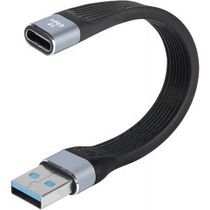 KALANKA-C&acirc;ble USB C type C femelle vers USB 3.0 A m&acirc;le, adaptateur de type C femelle vers USB m&acirc;le avec transfert de donn&eacute;es haute vitesse pour ordinateur portable, banque d'alimentation - Neuf