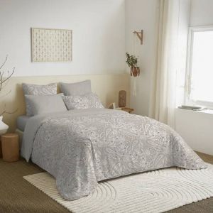 Housse De Couette R&eacute;versible - Cachemire Naturel - King Size - 6 Pi&egrave;ces - 100% Coton - Lavable En Machine - Neuf