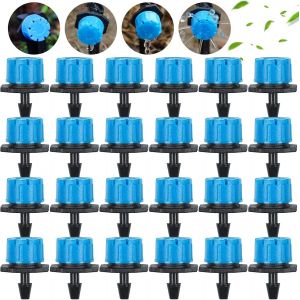100Pcs Goutteur D'irrigation de Jardin, Goutteur à débit réglable à 8 trous Micro arroseur Système d'irrigation de jardin Pour le jardin en herbe - Neuf