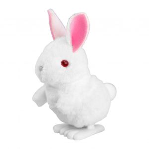 Jouet mécanique animal, lapin sauteur sans piles, kangourou en peluche, jouet interactif de divertissement, jouet à remonter pour maternelle, cadeau de fête-Blanc - Neuf