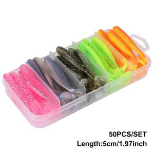 Lot De 50 App&acirc;ts De P&ecirc;che Au Dor&eacute; En Silicone &iquest; Vers Souples R&eacute;alistes Avec Queue En Forme De Pagaie Pour Une Meilleure P&ecirc;che - Neuf