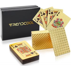 Eryi-Carte Poker. Jeux De Carte. Jeu De Cartes Table Poker Avec Boîte En Bois (Gold + Box) - Neuf