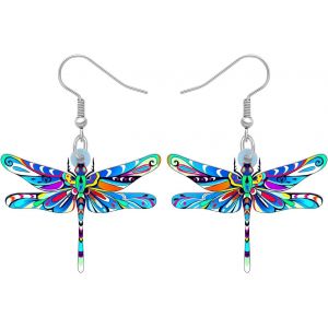 Kal-Boucles D'oreilles Mignon Libellule Acrylique Cadeaux Pour Femmes Filles Enfants Charms Fête Bijoux D'été - Neuf