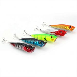 Lot De 5pcs Popper P&ecirc;che Leurres Bass Crankbaits App&acirc;ts Tackle Minnow Fish Lure - Neuf