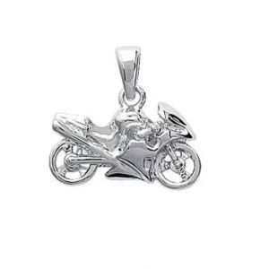 Pendentif Moto - Bijouxia - 925/1000 - Argent Massif - Mixte - 1,8 Cm X 1,2 Cm - Neuf