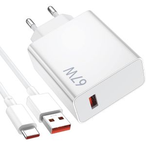 LORANKA-Chargeur USB et c&acirc;ble USB C pour Xiaomi Redmi Note 14S 13 12 Pro 11S 5G, 6A 67 W Charge Turbo Adaptateur de chargeur et c&acirc;ble type C 1 m&egrave;tre Charge rapide prise pour Xiaomi 15T 14 13T Poco X6 - Neuf
