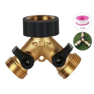 2 voies en Laiton pour Tuyau de Jardin Splitter, 3/4"", Appuyez sur Y Répartiteur 2 voies Machine à Laver Répartiteur 2 voies Tuyau Répartiteur pour le Jardin et la Cuisine - Neuf
